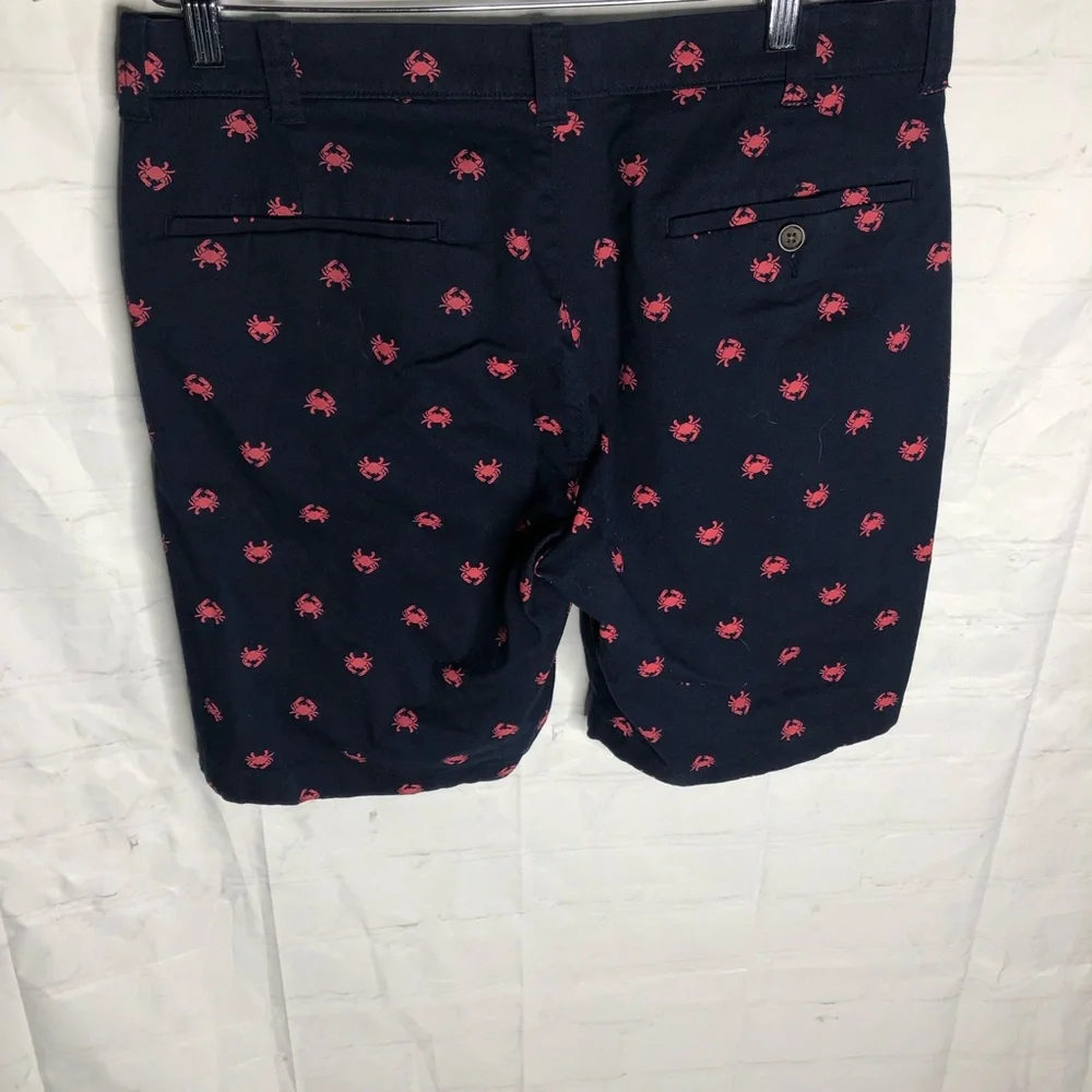 J.CREW Mens Navy Blue Red Crab Print 9